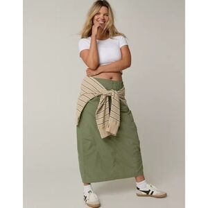Offline by Aerie Cargo Maxi skirt- sage green